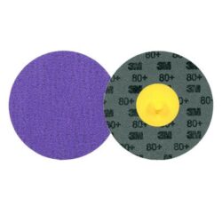 3M™ Cubitron™ 3 Roloc™ Disc 1184F, 80+ YF-weight, TR, Purple, 3 in, Die R300V, 50/Carton, 200 ea/Caseimage