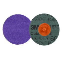 3M™ Cubitron™ 3 Roloc™ Fibre Disc 1187C, 60+, TR, Purple, 2 in, Die R200P, 50/Carton, 200 ea/Case image 3M™ Cubitron™ 3 Roloc™ Fibre Disc 1187C, 60+, TR, Purple, 2 in, Die R200P, 50/Carton, 200 ea/Caseimage