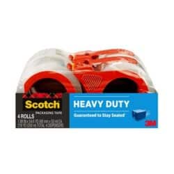 Scotch® Heavy Duty Shipping Packaging Tape 3850-4RD-6GC, 1.88 in x 54.6 yd (48 mm x 50 m) 4 Rolls/Pack image Scotch® Heavy Duty Shipping Packaging Tape 3850-4RD-6GC, 1.88 in x 54.6 yd (48 mm x 50 m) 4 Rolls/Packimage