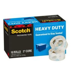 Scotch® Heavy Duty Shipping Packaging Tape 3850-18CP, 1.88 in x 54.6 yd (48 mm x 50 m), 18 Pack image Scotch® Heavy Duty Shipping Packaging Tape 3850-18CP, 1.88 in x 54.6 yd (48 mm x 50 m), 18 Packimage