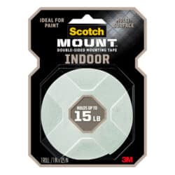 Scotch-Mount™ Indoor Double-Sided Mounting Tape 314H-MED, 1 in x 125 in (2,54 cm x 3,17 m) image Scotch-Mount™ Indoor Double-Sided Mounting Tape 314H-MED, 1 in x 125 in (2,54 cm x 3,17 m)image