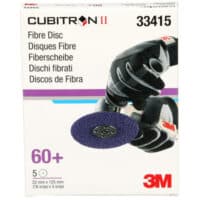 3M™ Cubitron™ II Abrasive Fibre Disc 33415, 125 mm x 22 mm (5 in x 7/8 in), 60+, 5 Discs/Carton, 5 Cartons/Case - Image 3