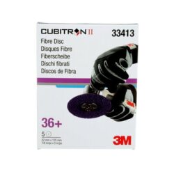 3M™ Cubitron™ II Abrasive Fibre Disc 33413, 125 mm x 22 mm (5 in x 7/8 in ), 36+, 5 Discs/Carton, 5 Cartons/Case image 3M™ Cubitron™ II Abrasive Fibre Disc 33413, 125 mm x 22 mm (5 in x 7/8 in ), 36+, 5 Discs/Carton, 5 Cartons/Caseimage