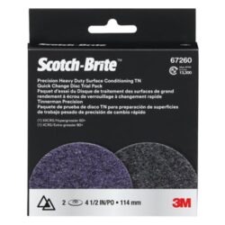 Scotch-Brite™ Precision Surface Conditioning TN QC Disc, Heavy Duty, HD-DN, XCRS (80+) & XXCRS (60+), 4.5 in, 10 ea/Case Trial Pack image Scotch-Brite™ Precision Surface Conditioning TN QC Disc, Heavy Duty, HD-DN, XCRS (80+) & XXCRS (60+), 4.5 in, 10 ea/Case Trial Packimage