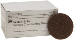 Scotch-Brite™ Surface Conditioning Disc, SC-DH, 07455, A/O Coarse, 3 in x NH, 25/Carton, 100 ea/Case image Scotch-Brite™ Surface Conditioning Disc, SC-DH, 07455, A/O Coarse, 3 in x NH, 25/Carton, 100 ea/Caseimage