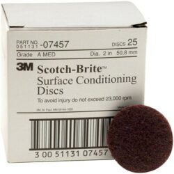 Scotch-Brite™ Surface Conditioning Disc, SC-DH, 07457, A/O Medium, 2 in x NH, 25/Carton, 100 ea/Case image Scotch-Brite™ Surface Conditioning Disc, SC-DH, 07457, A/O Medium, 2 in x NH, 25/Carton, 100 ea/Caseimage