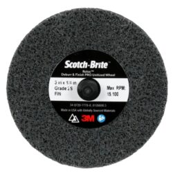 Scotch-Brite™ Roloc™ Deburr & Finish PRO Unitized Wheel, DP-UR, 2S Fine, TR, 3 in x 1/4 in, 10/Carton, 40 ea/Case image Scotch-Brite™ Roloc™ Deburr & Finish PRO Unitized Wheel, DP-UR, 2S Fine, TR, 3 in x 1/4 in, 10/Carton, 40 ea/Caseimage