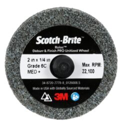 Scotch-Brite™ Roloc™ Deburr & Finish PRO Unitized Wheel, DP-UR, 6C Medium+, TR, 2 in x 1/4 in, 15/Carton, 60 ea/Case image Scotch-Brite™ Roloc™ Deburr & Finish PRO Unitized Wheel, DP-UR, 6C Medium+, TR, 2 in x 1/4 in, 15/Carton, 60 ea/Caseimage