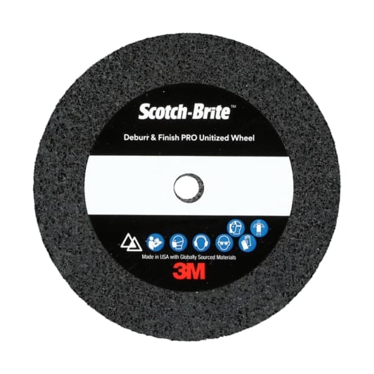 Scotch-Brite™ Deburr & Finish Pro Unitized Wheel, DP-UW, 2S Fine, 1 in x 1 in x 3/16 in, 50 ea/Case