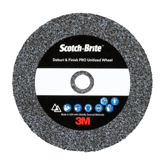 Scotch-Brite™ Deburr and Finish Pro Unitized Wheel, DP-UW, 6C Medium+, 2 in x 1/8 in x 1/4 in, 60 ea/Case