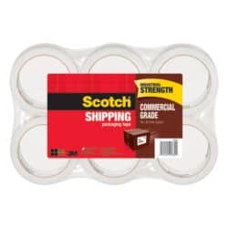 Scotch® Commercial Grade Shipping Packaging Tape 3750-6, 1.88 in x 54.6 yd (48 mm x 50 m) 6 pk image Scotch® Commercial Grade Shipping Packaging Tape 3750-6, 1.88 in x 54.6 yd (48 mm x 50 m) 6 pkimage