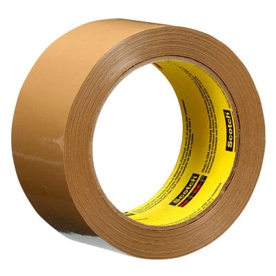 Scotch® Box Sealing Tape 375+ High Tack, Tan, 48 mm x 50 m, 36 Rolls/Case, Individually Wrapped Conveniently Packaged