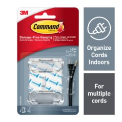 Command™ Clear Large Cord Clips 17303CLRES, 2 Clips, 3 Strips image Command™ Clear Large Cord Clips 17303CLRES, 2 Clips, 3 Stripsimage