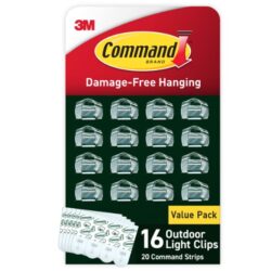 Command™ Outdoor Light Clips 17017CLAWVPESB, with Foam Strips, Value Pack image Command™ Outdoor Light Clips 17017CLAWVPESB, with Foam Strips, Value Packimage
