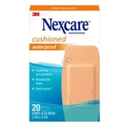 Nexcare™ Waterproof Cushioned Foam Bandages, Knee & Elbow 20 ct. 522-20CB-CA, 2 in x 4 in (50 mm x 101 mm) image Nexcare™ Waterproof Cushioned Foam Bandages, Knee & Elbow 20 ct. 522-20CB-CA, 2 in x 4 in (50 mm x 101 mm)image