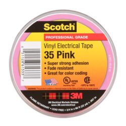 Scotch® Vinyl Color Coding Electrical Tape 35, 3/4 in x 66 ft, Pink, 10 rolls/carton image Scotch® Vinyl Color Coding Electrical Tape 35, 3/4 in x 66 ft, Pink, 10 rolls/cartonimage