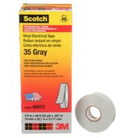 Scotch® Vinyl Color Coding Electrical Tape 35, 3/4 in x 66 ft, Gray, 10 rolls/carton - Image 3