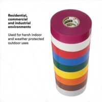 Scotch® Vinyl Color Coding Electrical Tape 35, 1 in x 36 yd, 1 in Core, Red, 42 rolls/Case - Image 3