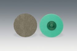 3M™ Roloc™ Flexible Diamond Disc 6234J, M250, TR, Green, 3 in, Die R300V, 5 ea/Caseimage