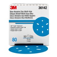 3M™ Hookit™ Blue Abrasive Disc 321U, 36142, 3 in, 80, multi-hole, 50 Discs/Carton, 4 Cartons/Case - Image 5