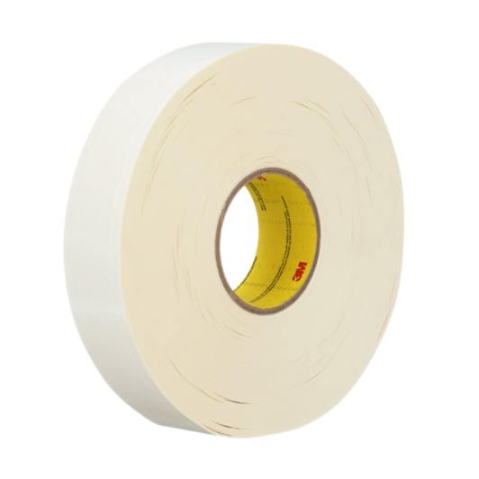 3M™ Repulpable Heavy Duty Double Coated Tape R3287, White, 24 mm x 55m, 5 mil, 36 Roll/Case