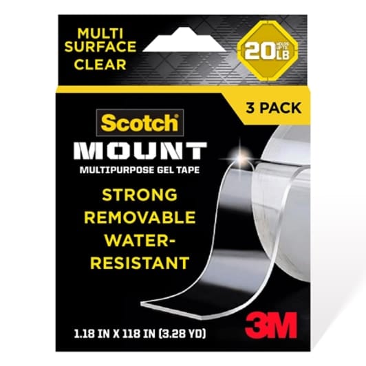 Scotch-Mount™ Multipurpose Gel Tape 420-3M-1ES, 30 mm x 3 m (1.18 in x 118 in), 1 Pack