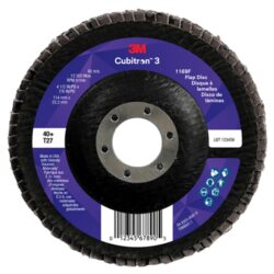 3M™ Cubitron™ 3 Flap Disc 1169F, 40+, T27-Flat, 4-1/2 in x 7/8 in image 3M™ Cubitron™ 3 Flap Disc 1169F, 40+, T27-Flat, 4-1/2 in x 7/8 inimage