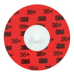 3M™ Roloc™ Durable Edge Disc 767F, 36+ YF-weight, TR, Maroon, 4 in, Die R400BB, 25/Carton, 100 ea/Caseimage