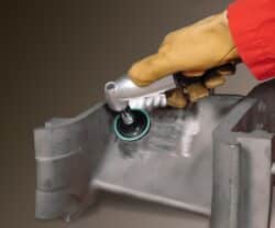 3M™ Cubitron II Stikit Paper Disc 732U, 320+, 5 in x NH, Linered w/Tab, Die 500X, 50/Carton, 250 ea/Caseimage