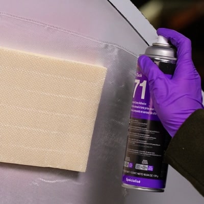 3M™ Hi-Tack Composite Spray Adhesive 71 E, Low VOC, Clear, 24 fl oz (Net Wt 18.04 oz), 12 Can/Case - Image 4