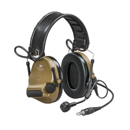 3M™ PELTOR™ ComTac™ VI NIB Headset MT20H682FB-47N CYS, Single DL, Coyote Brown, Headband & ARC, 915 MHz